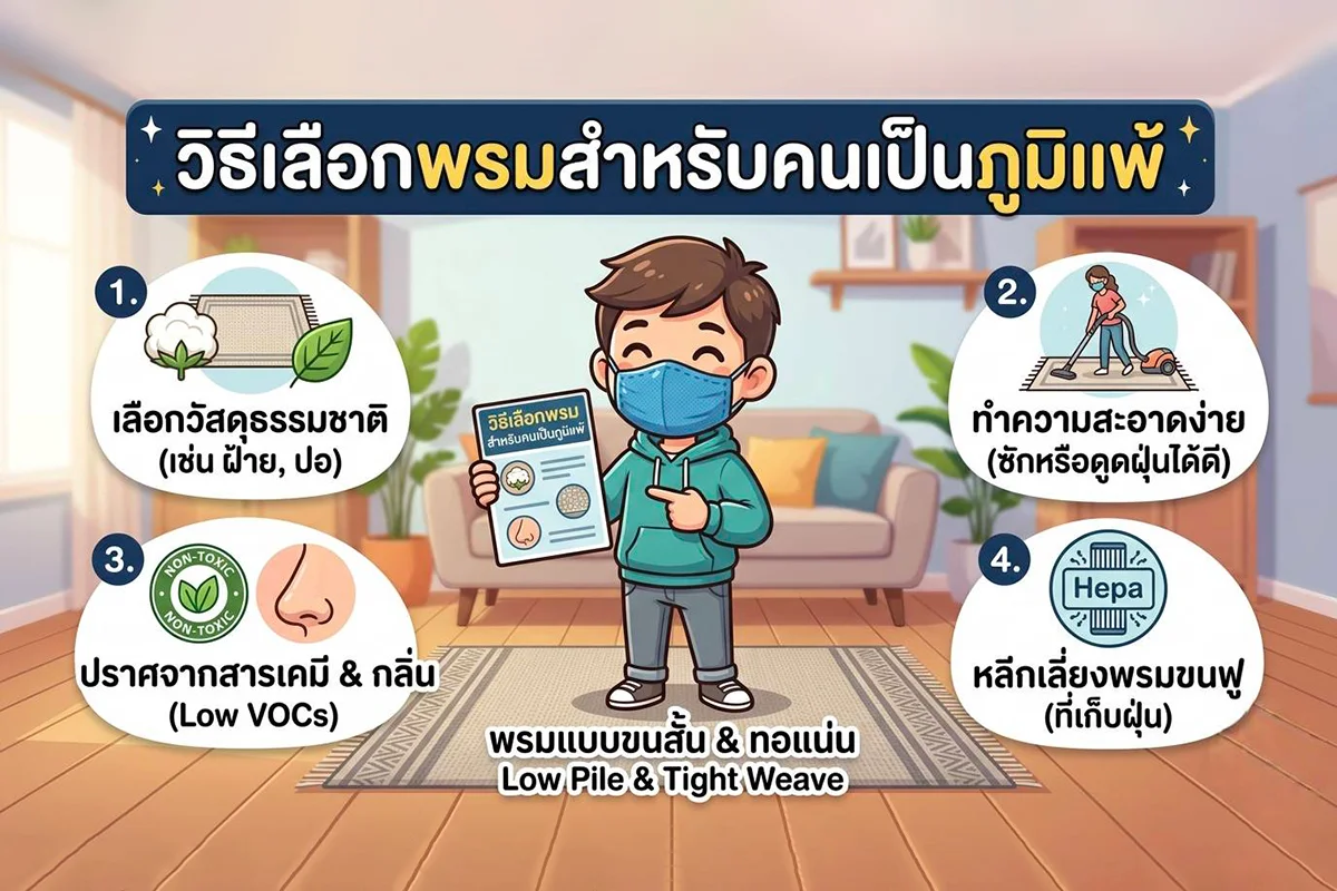 วิธีเลือกพรมสำหรับคนเป็นภูมิแพ้