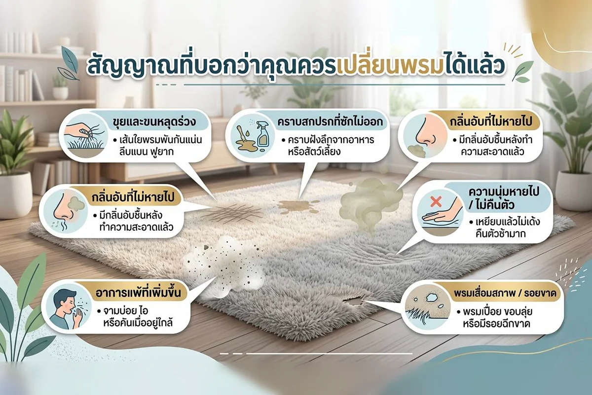 5 สัญญาณที่บอกว่าคุณ “ควรเปลี่ยนพรมได้แล้ว”